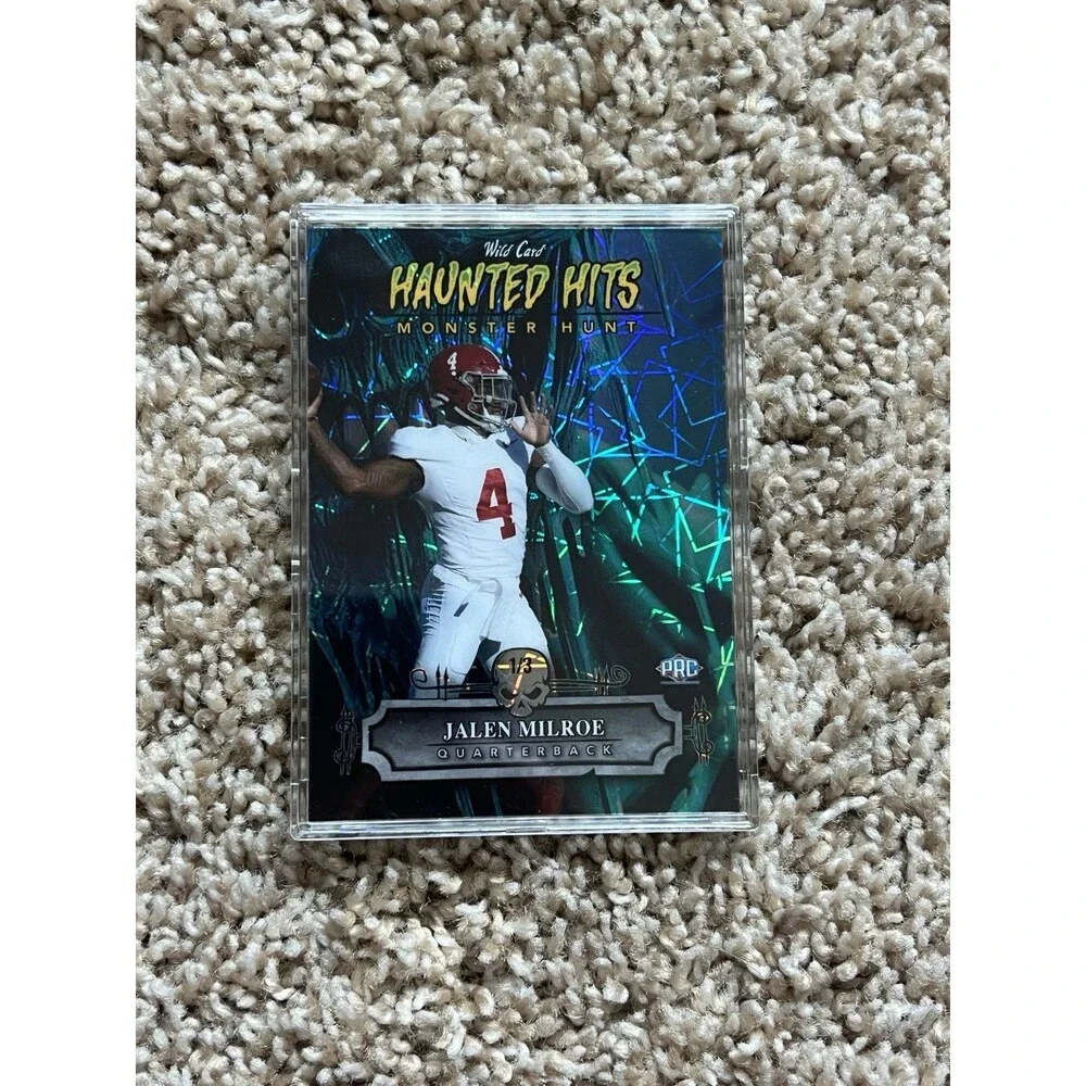 2024 Wild Card Haunted Hits Monster Hunt Jalen Milroe Zombie 1/3 PRC Laser
